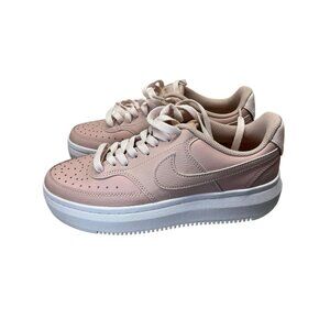 Nike Women's Court Vision Alta Leather Platform Sneakers Size 9 Pink & White